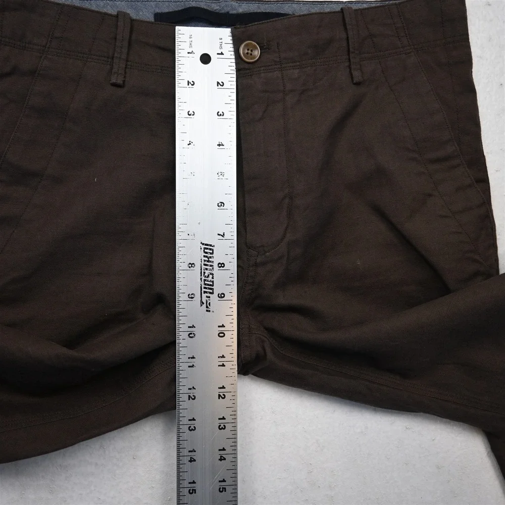 Banana Republic 31x30 Brown Linen Drawstring Straight Beach Wedding Mens Pants